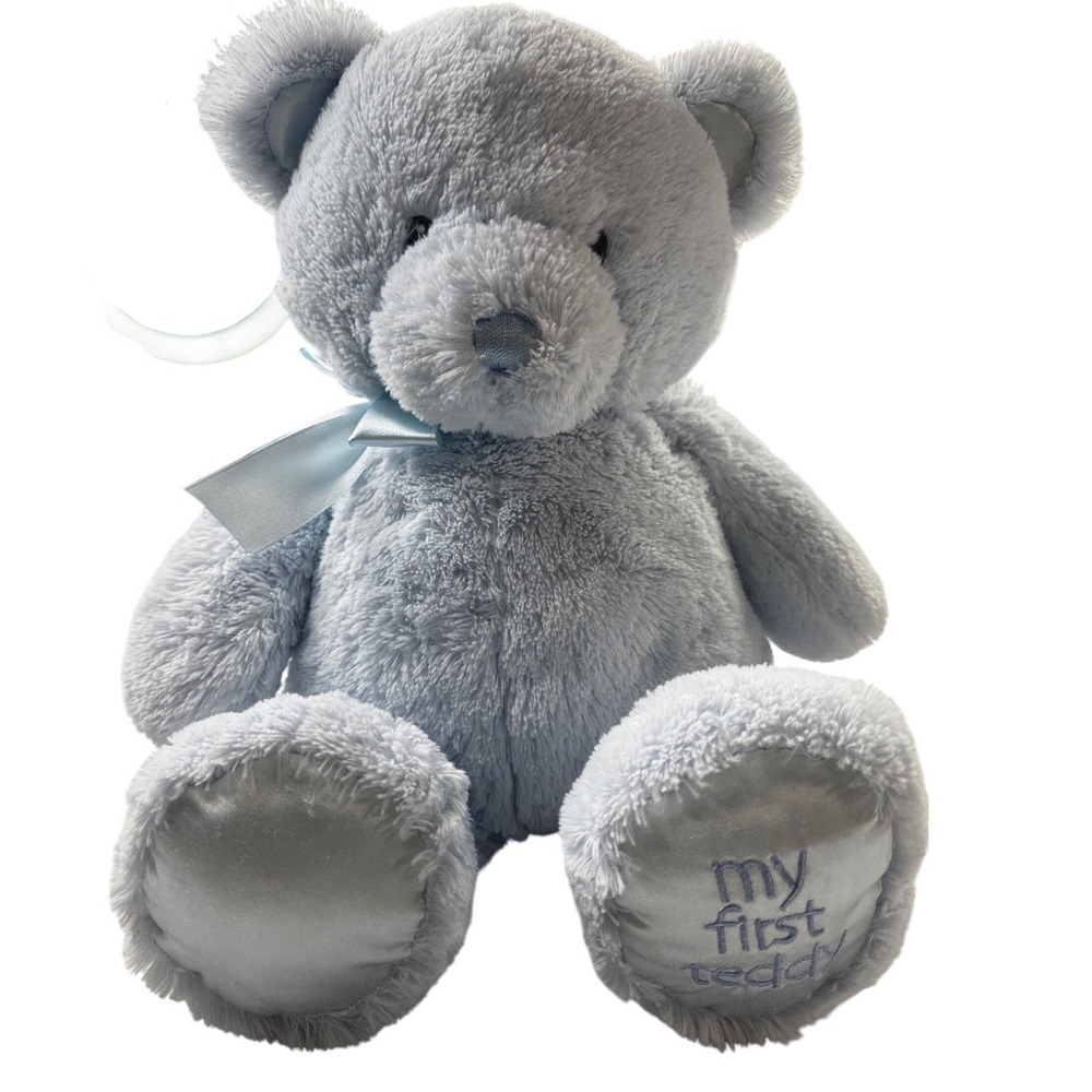 Baby GUND My First Teddy Blue Plush Stuffed Animal Bear 18 inch